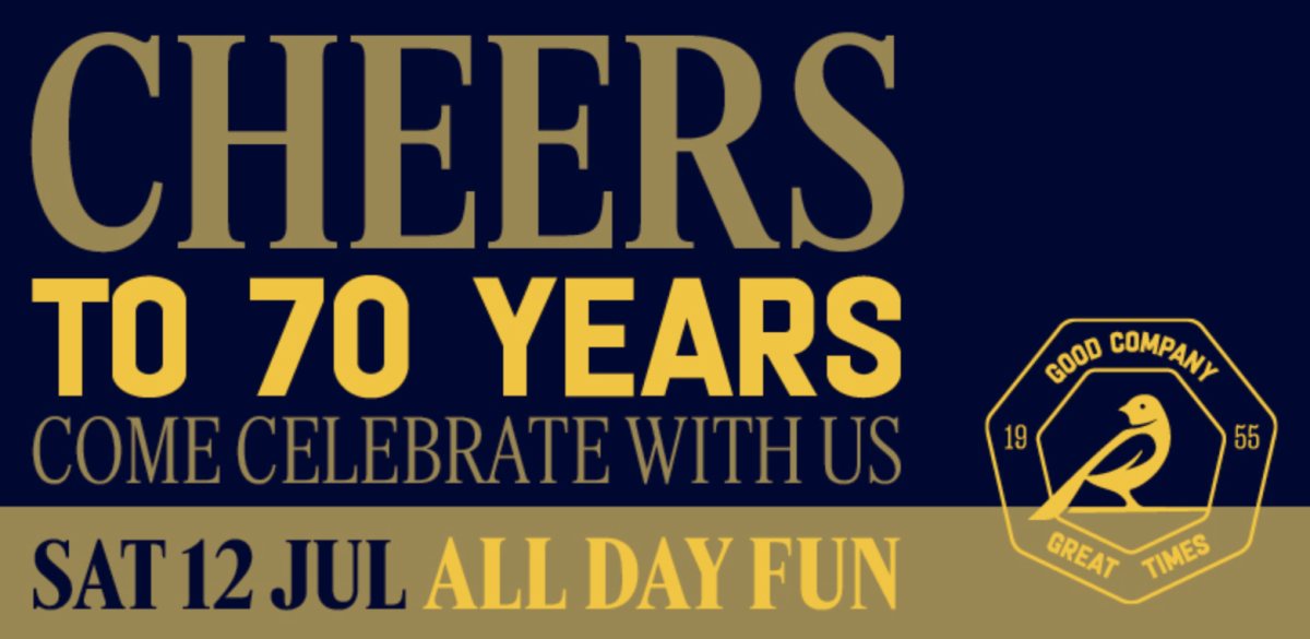 Banner for Dapto Leagues Club 70th birthday bash